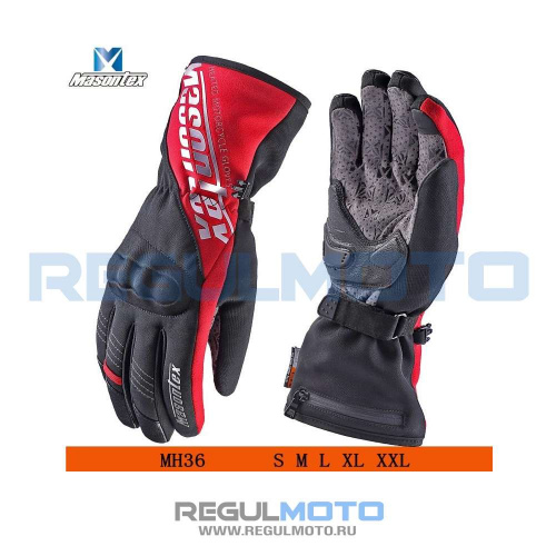 Мотоперчатки Masontex MH36 heated (Черный/ красный , L, MH36-2)