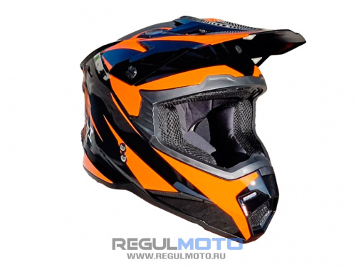 Шлем KIOSHI Holeshot 801 кроссовый (Черный/ оранжевый, XL, 304171-4)