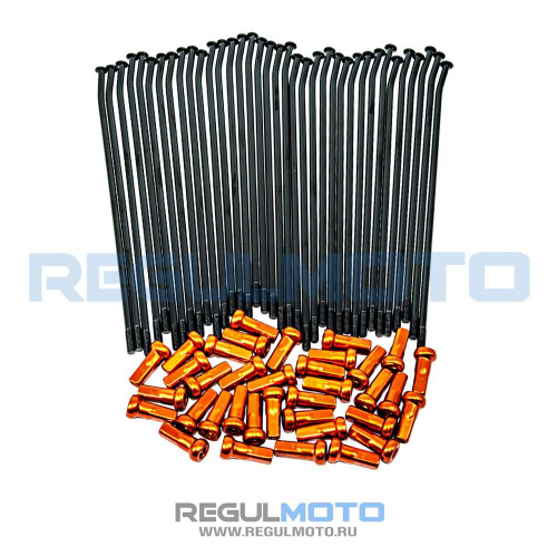 Спицы KTM, Holeshot, Crosstrec, Legend 21" (225х165х4, 217х165х4), ниппель cпицы CNC  комплект 36 шт (Черный/оранжевый, , 226552-1)