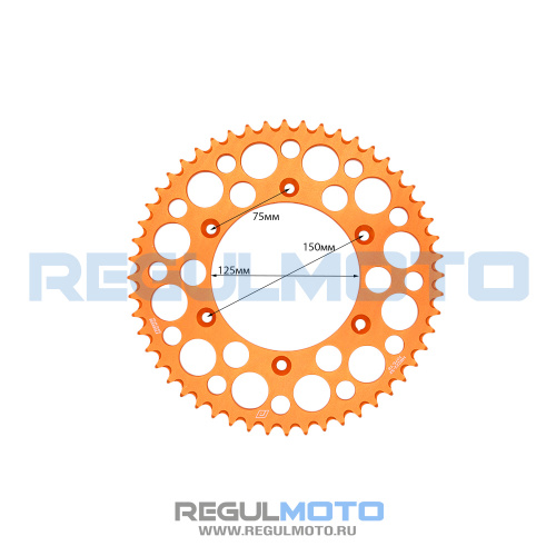 Звезда ведомая 520-52 Nibbi Racing PRO typ 2 KTM алюминий 7075 (Оранжевый, , NB222-52-1)