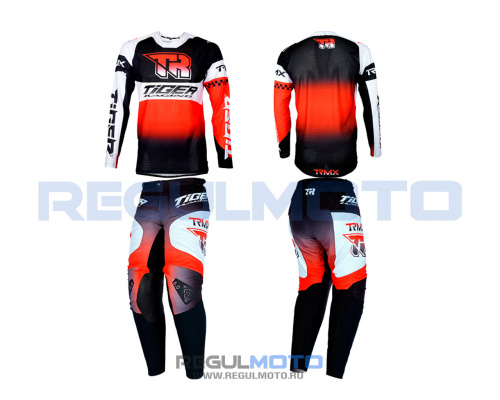 Спортивная защита на тело с мотоштанами TIGER TC02-Y/TP02-Y KIDS (Черный/ белый / красный, S, 205600-1)